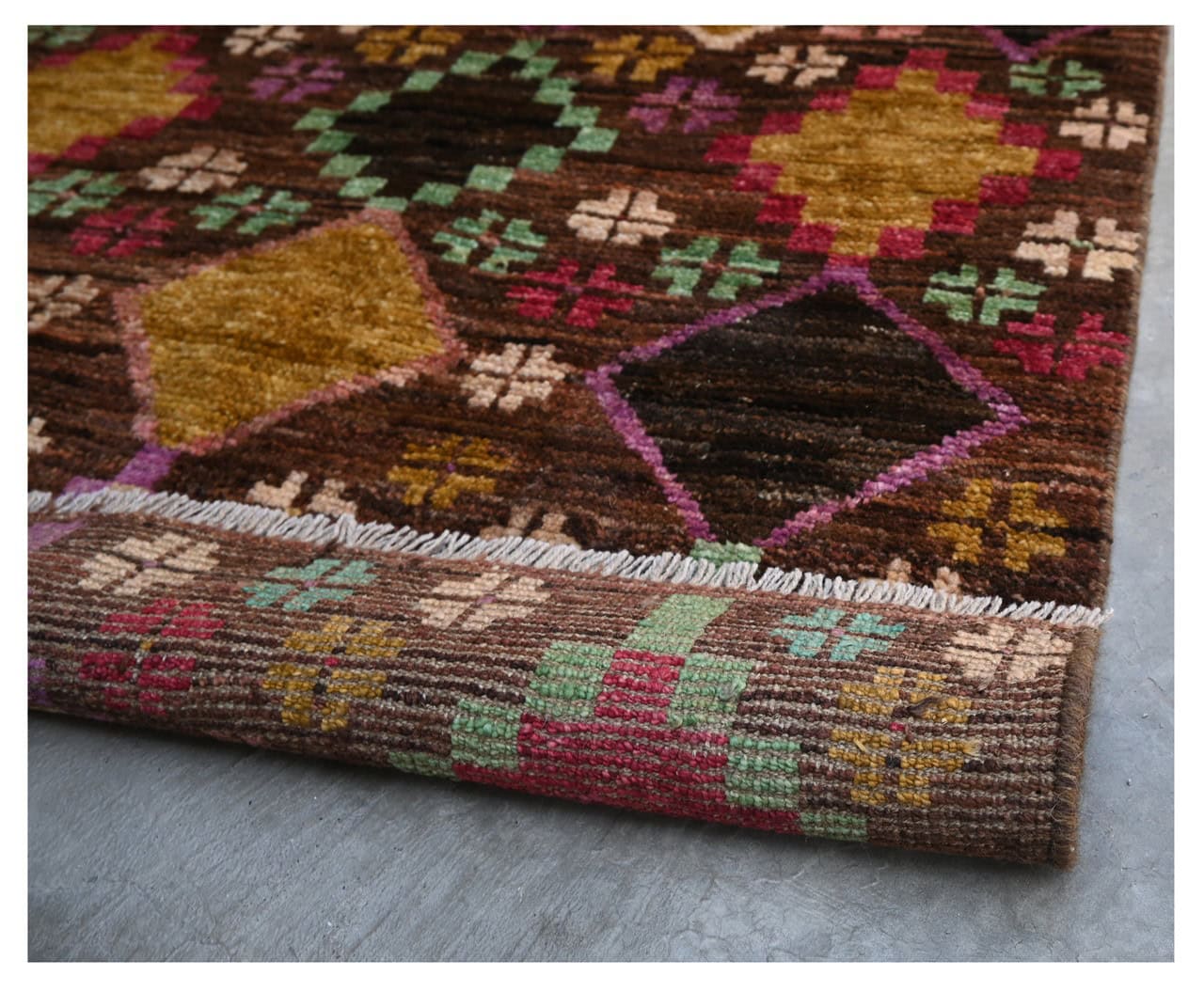 Taimany - Multicolor Tribal Wool Rug - Hand-Knotted 141x90cm