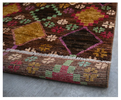 Taimany - Multicolor Tribal Wool Rug - Hand-Knotted 141x90cm