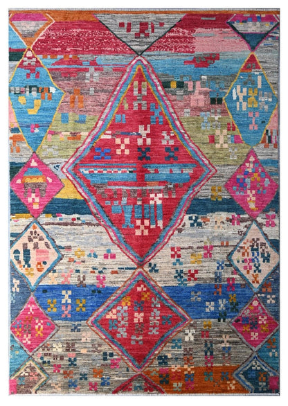 Taimany - Multicolor Tribal Wool Rug - Hand-Knotted 294x205cm