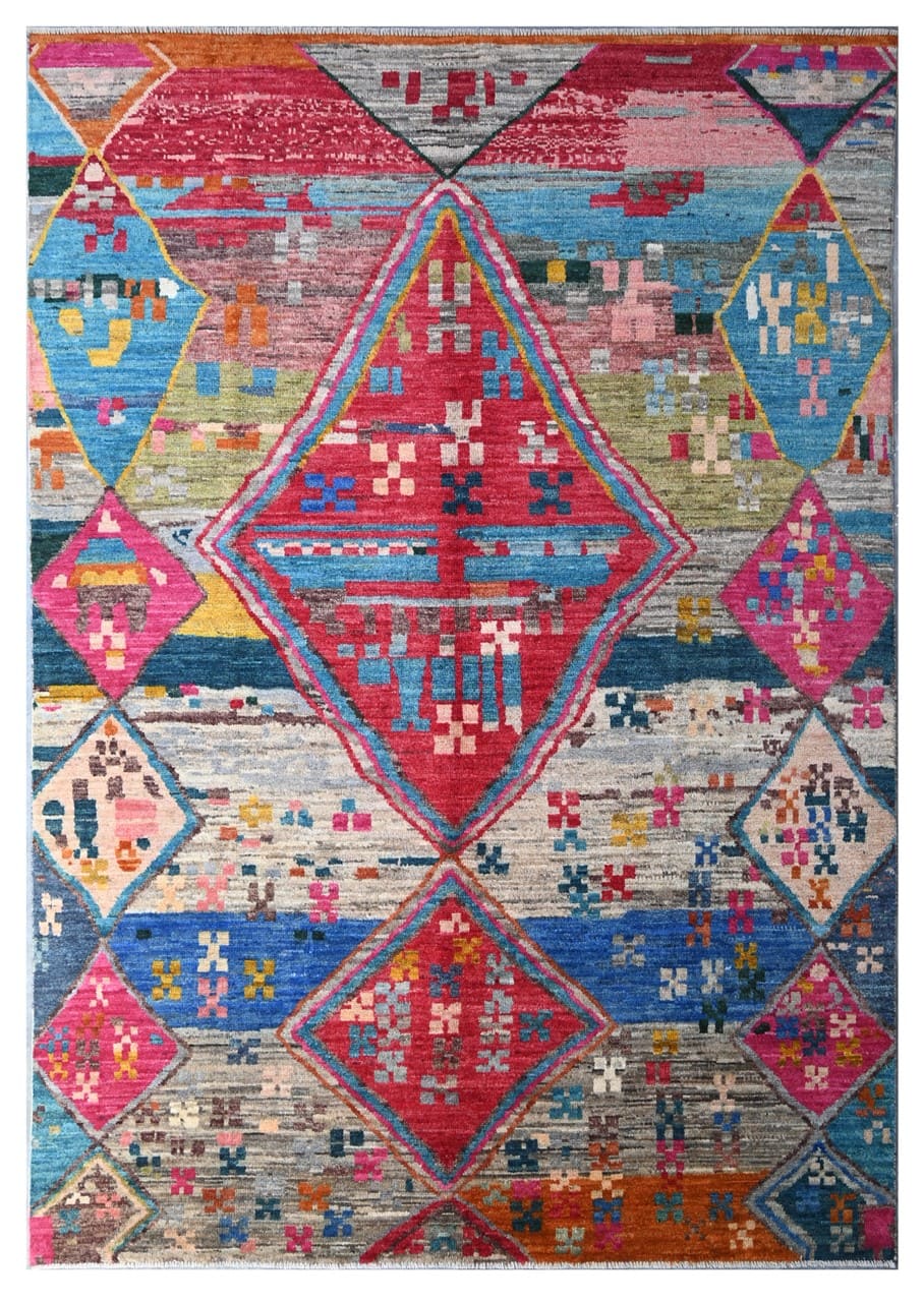 Taimany - Multicolor Tribal Wool Rug - Hand-Knotted 294x205cm
