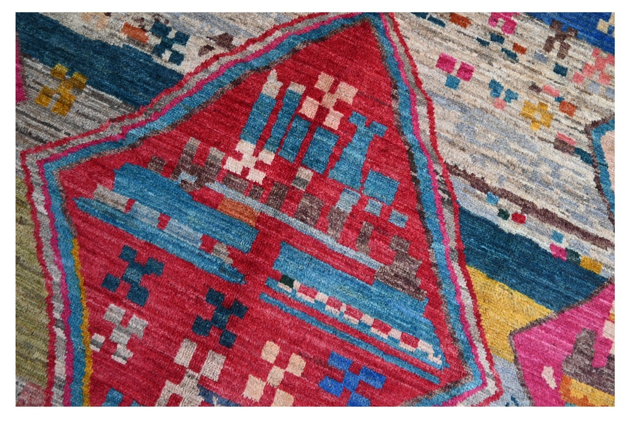 Taimany - Multicolor Tribal Wool Rug - Hand-Knotted 294x205cm
