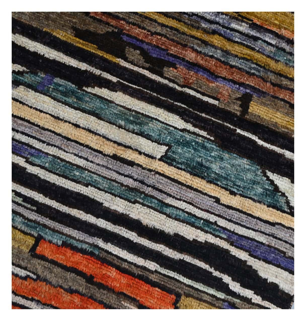 Taimany - Multicolor Tribal Wool Rug - Hand-Knotted 201x77cm