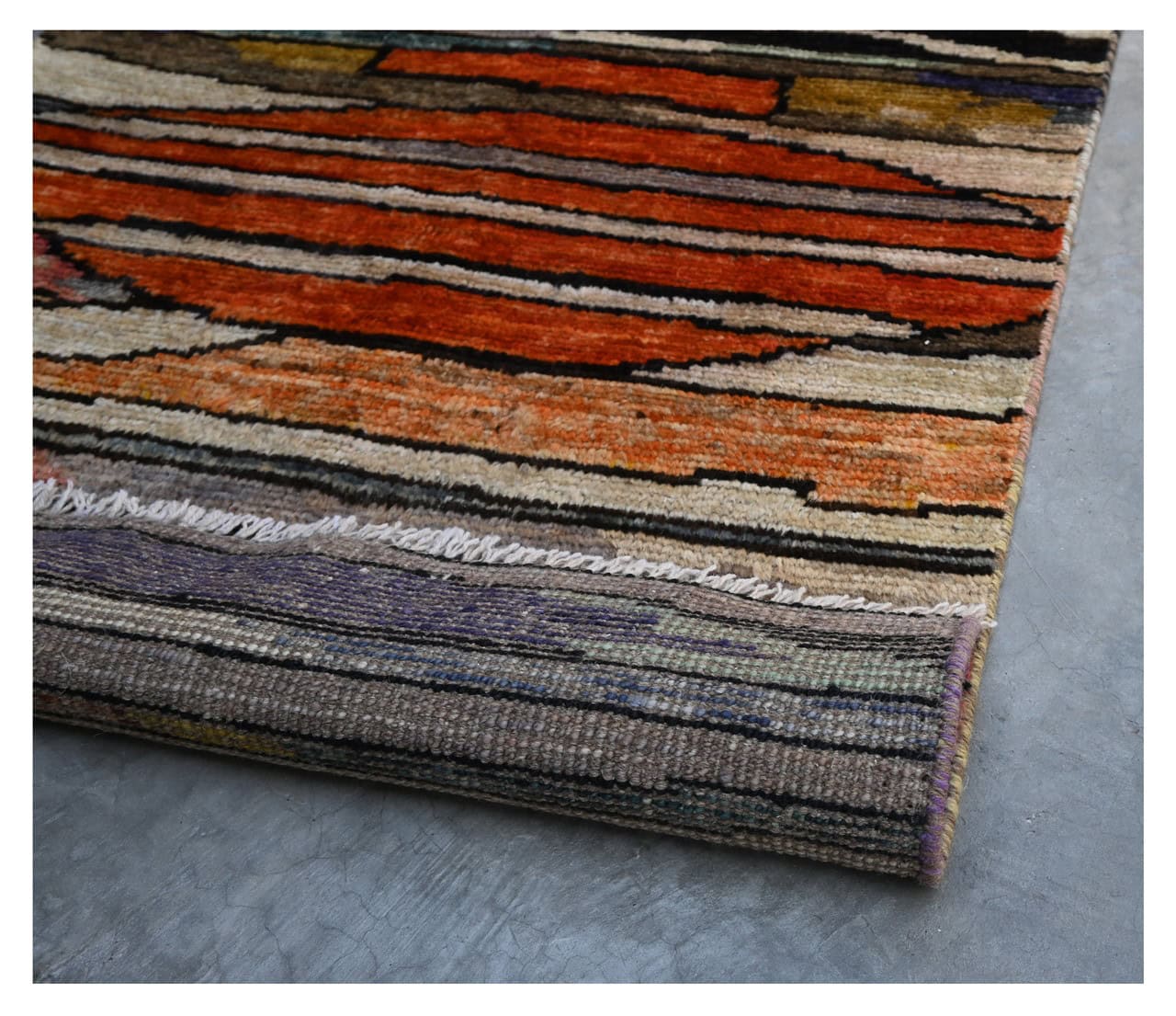 Taimany - Multicolor Tribal Wool Rug - Hand-Knotted 201x77cm