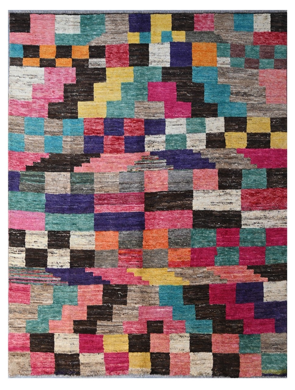 Taimany - Multicolor Tribal Wool Rug - Hand-Knotted 198x150cm