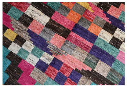 Taimany - Multicolor Tribal Wool Rug - Hand-Knotted 198x150cm