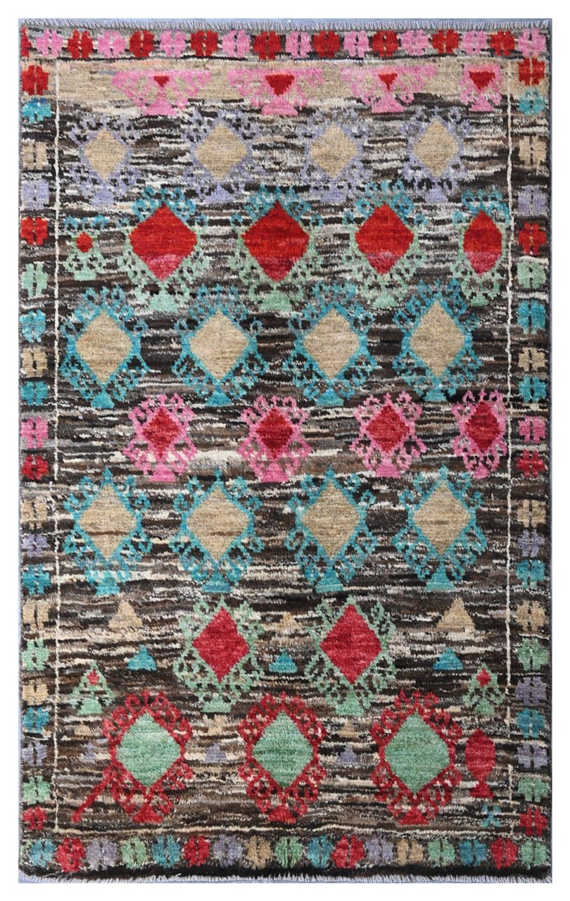 Taimany - Multicolor Tribal Wool Rug - Hand-Knotted 142x86cm