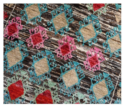 Taimany - Tappeto Tribale in Lana Multicolore - Fatto a Mano 142x86cm