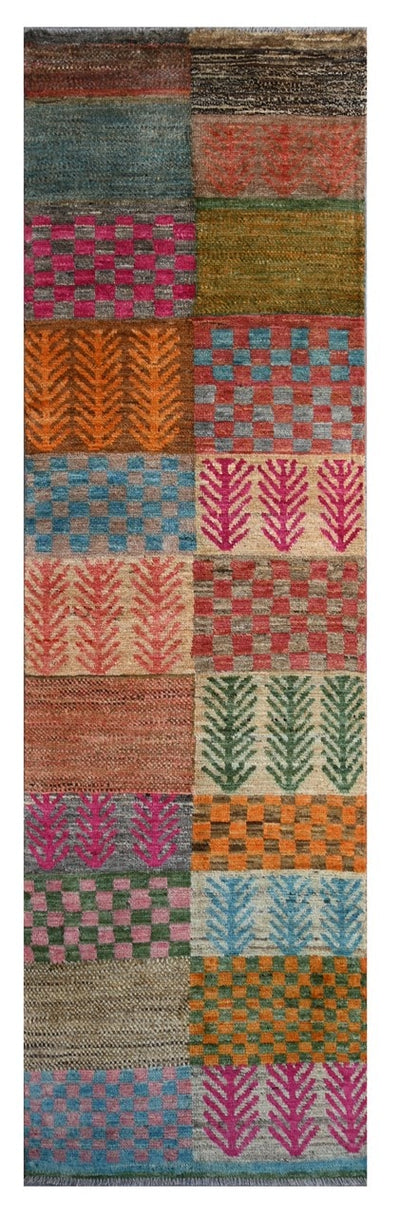 Taimany - Tappeto Passatoia Tribale in Lana Multicolore - Fatto a Mano 280x76cm - CarpetLiving