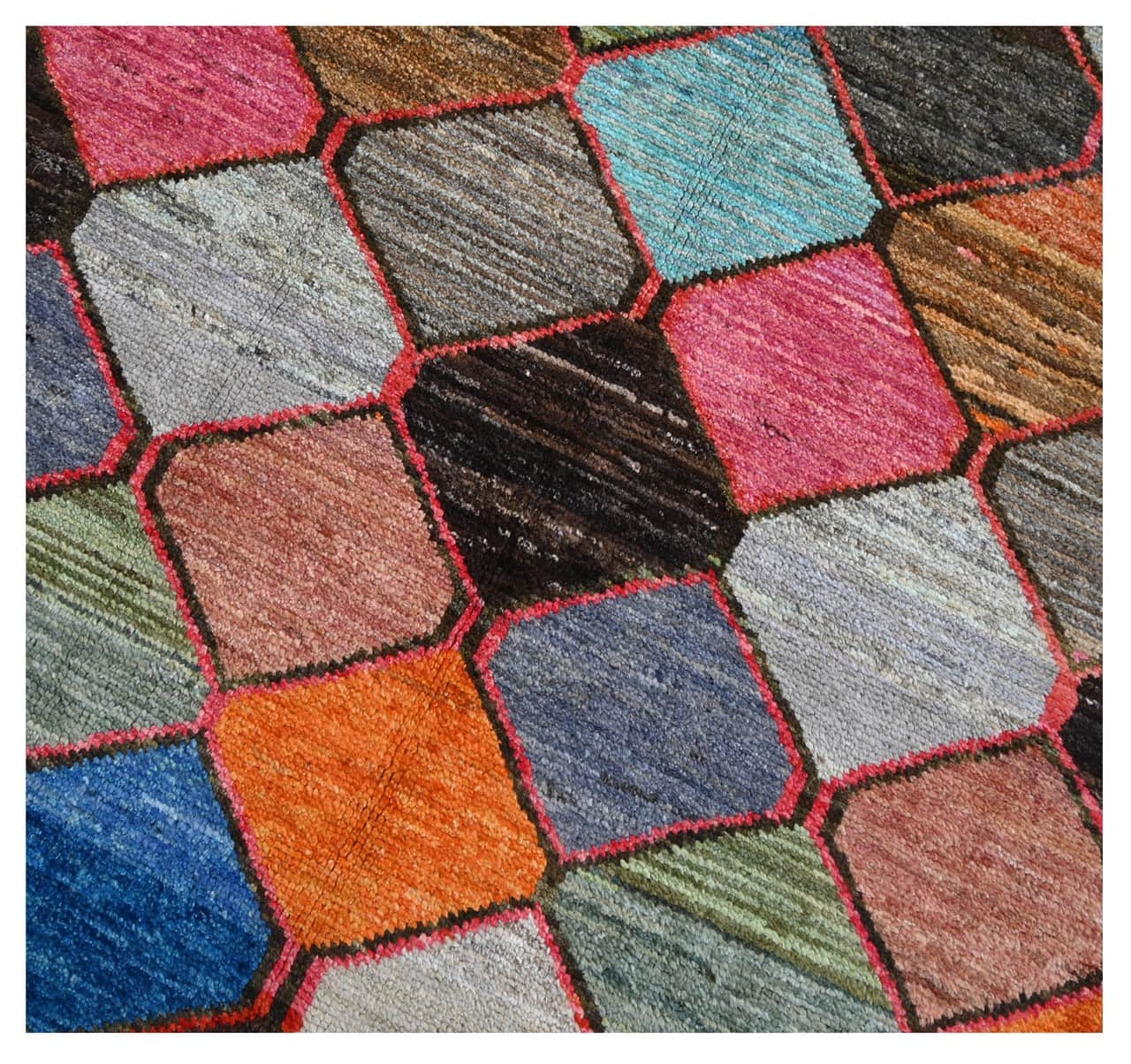 Taimany - Multicolor Tribal Wool Rug - Hand-Knotted 184x116cm