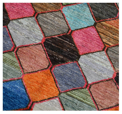 Taimany - Tappeto Tribale in Lana Multicolore - Fatto a Mano 184x116cm - CarpetLiving