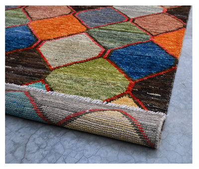 Taimany - Tappeto Tribale in Lana Multicolore - Fatto a Mano 184x116cm - CarpetLiving