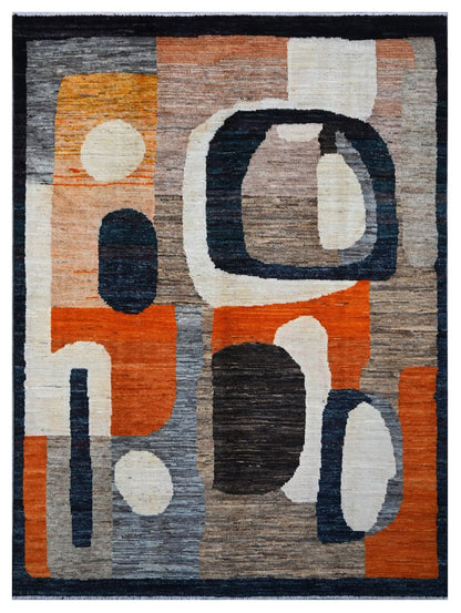 Taimany - Multicolor Tribal Wool Rug - Hand-Knotted 244x179cm