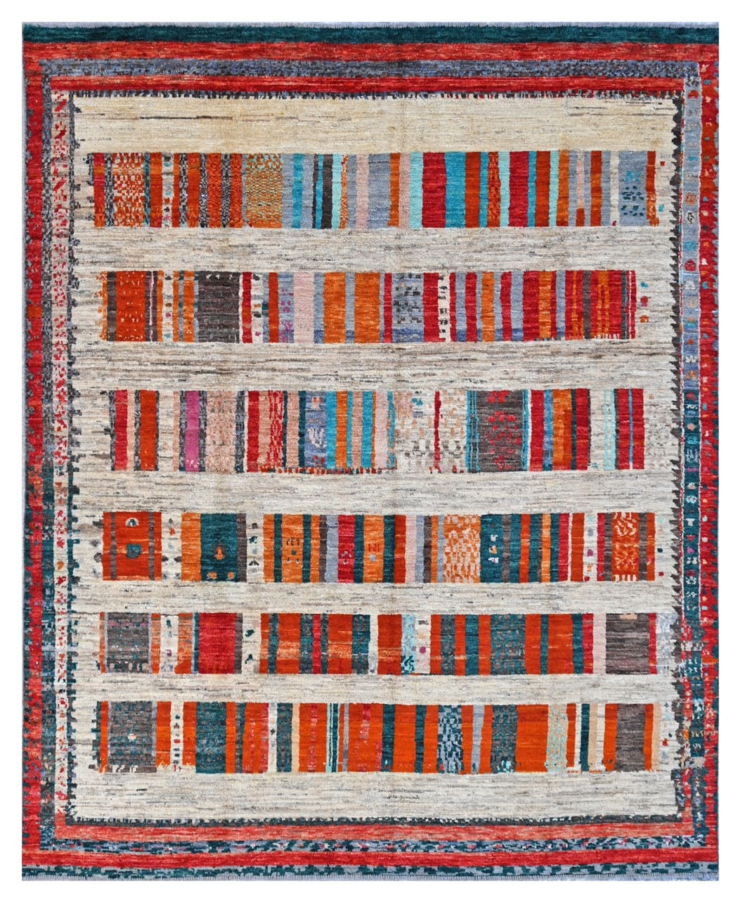 Taimany - Multicolor Tribal Wool Rug - Hand-Knotted 296x243cm