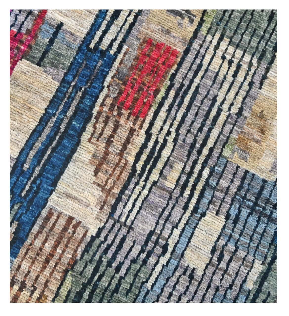 Taimany - Multicolor Tribal Wool Rug - Hand-Knotted 195x74cm