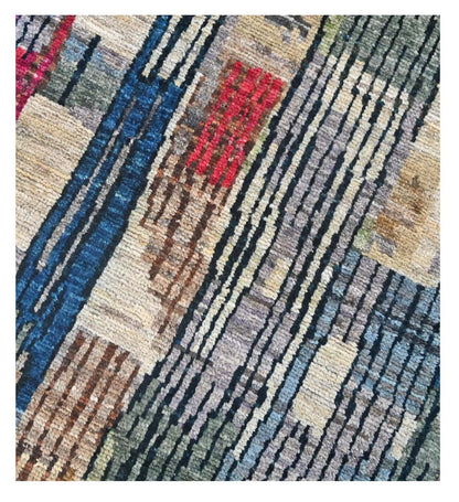Taimany - Multicolor Tribal Wool Rug - Hand-Knotted 195x74cm