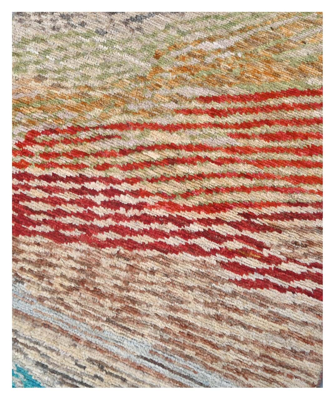Taimany - Multicolor Tribal Wool Rug - Hand-Knotted 203x83cm
