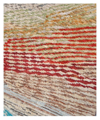 Taimany - Tappeto Tribale in Lana Multicolore - Fatto a Mano 203x83cm