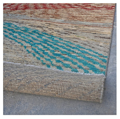 Taimany - Tappeto Tribale in Lana Multicolore - Fatto a Mano 203x83cm