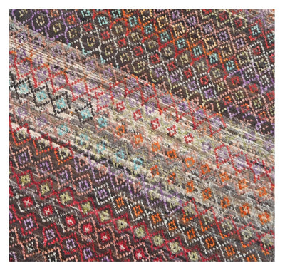 Taimany - Tappeto Tribale in Lana Multicolore - Fatto a Mano 178x84cm
