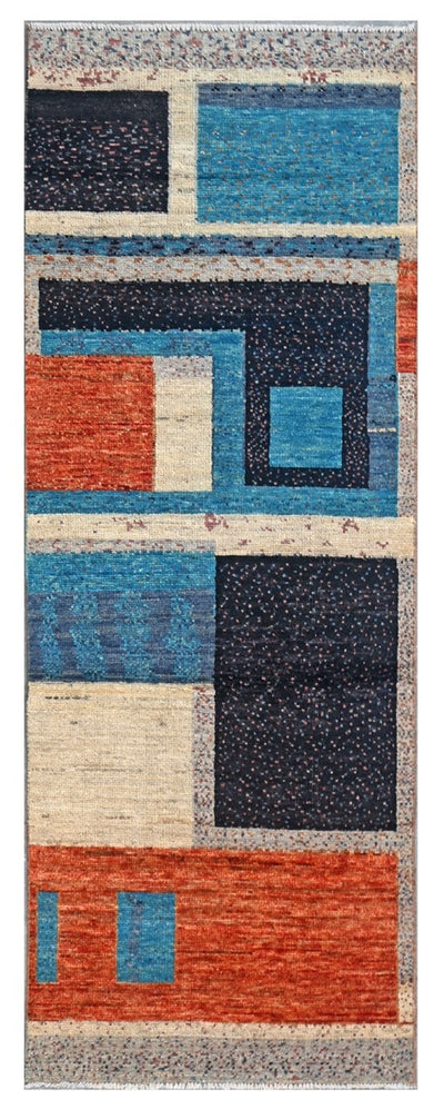 Taimany - Tappeto Passatoia Tribale in Lana Multicolore - Fatto a Mano 247x82cm - CarpetLiving