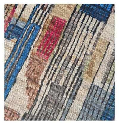 Taimany - Tappeto Passatoia Tribale in Lana Multicolore - Fatto a Mano 247x80cm - CarpetLiving