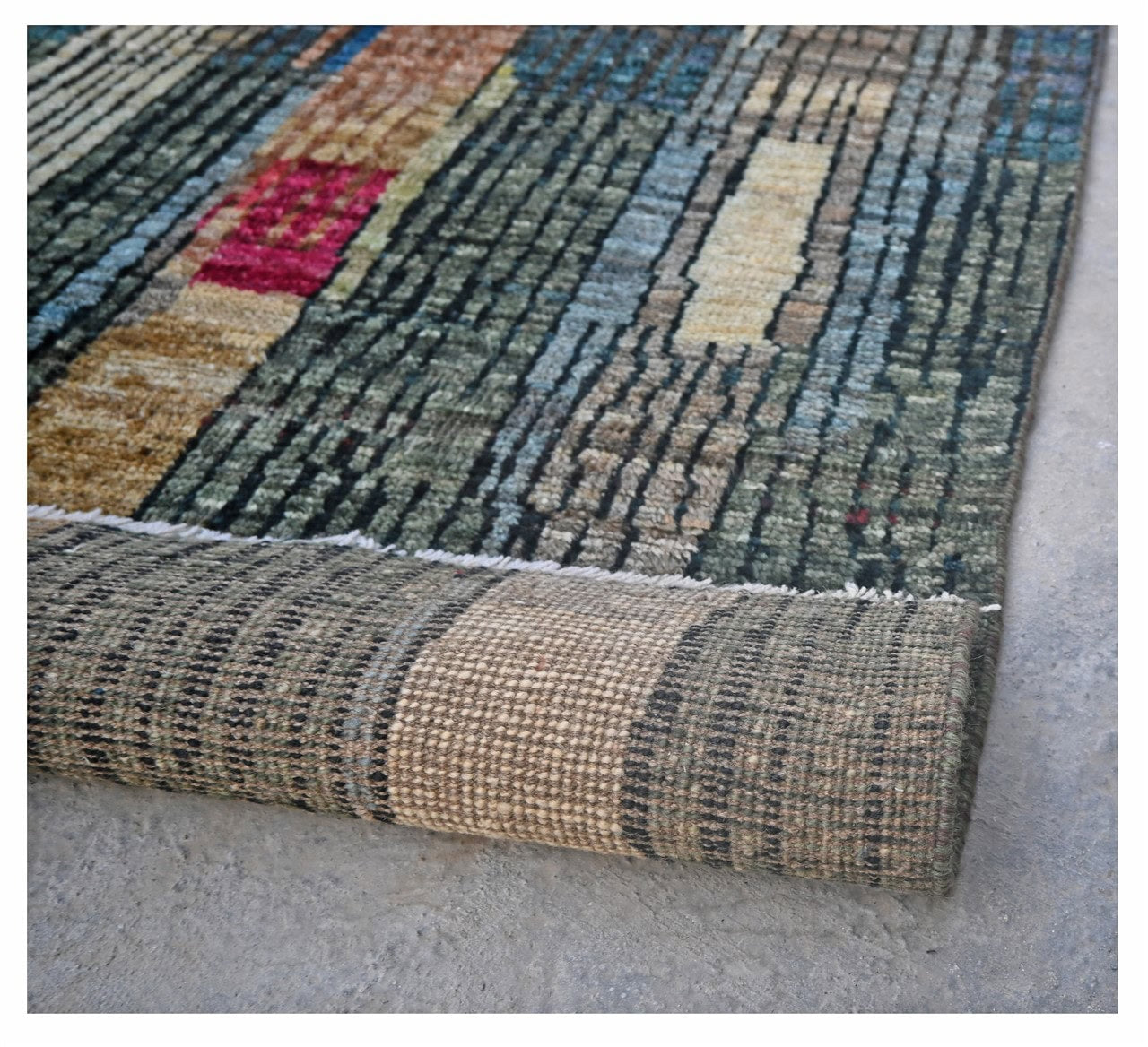 Taimany - Multicolor Tribal Wool Runner Rug - Hand-Knotted 247x80cm