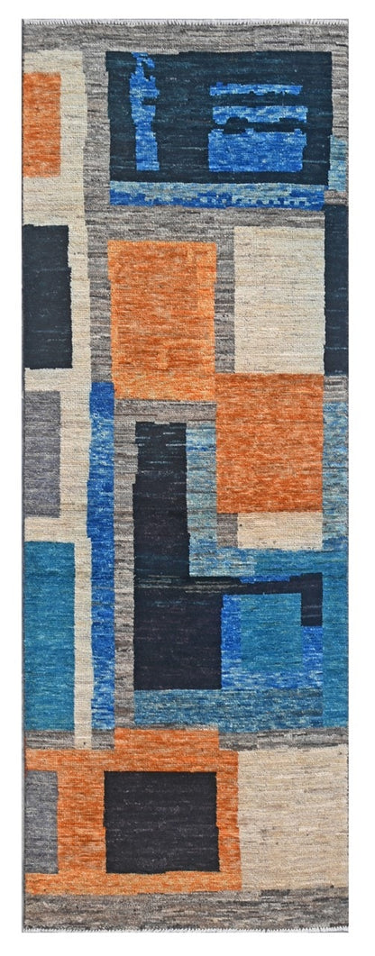 Taimany - Multicolor Tribal Wool Runner Rug - Hand-Knotted 250x83cm