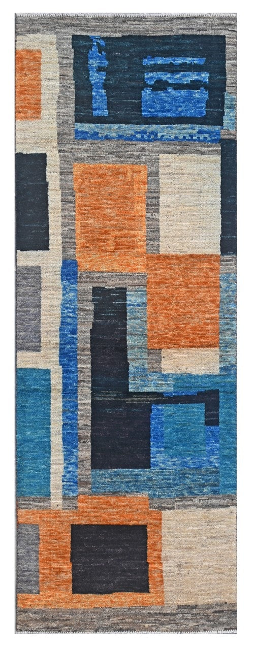 Taimany - Multicolor Tribal Wool Runner Rug - Hand-Knotted 250x83cm