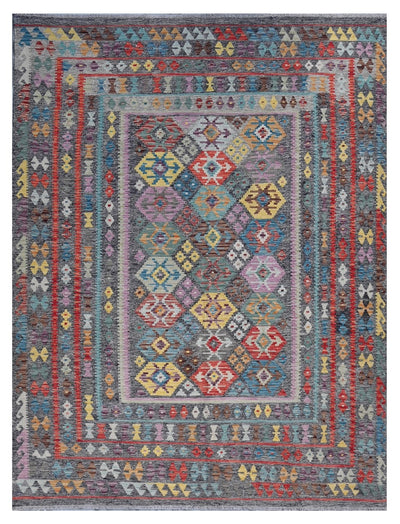 Tappeto Kilim Kaudani Afghan fatto a mano multicolore 296x239cm - CarpetLiving