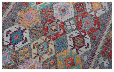 Tappeto Kilim Kaudani Afghan fatto a mano multicolore 299x256cm - CarpetLiving