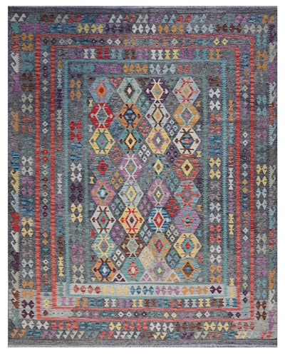 Tappeto Kilim Kaudani Afghan fatto a mano multicolore 304x259cm - CarpetLiving