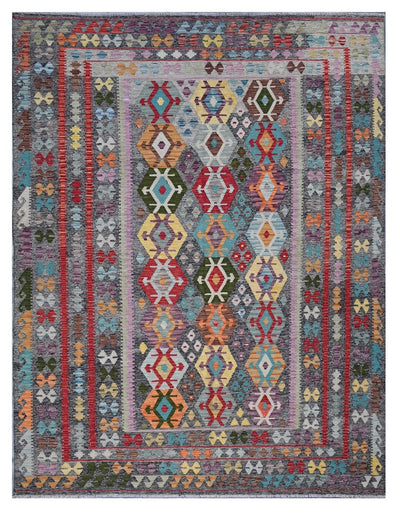 Tappeto Kilim Kaudani Afghan fatto a mano multicolore 301x245cm - CarpetLiving