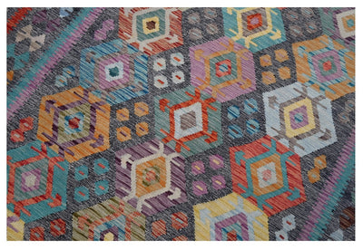 Tappeto Kilim Kaudani Afghan fatto a mano multicolore 346x248cm - CarpetLiving