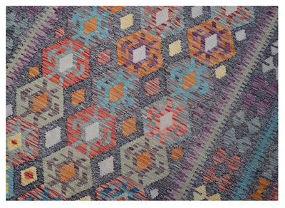 Tappeto Kilim Kaudani Afghan fatto a mano multicolore 350x251cm - CarpetLiving