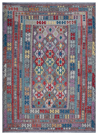 Tappeto Kilim Kaudani Afghan fatto a mano multicolore 343x249cm - CarpetLiving