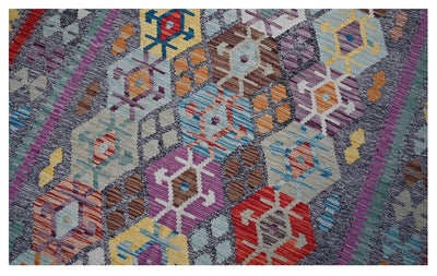 Tappeto Kilim Kaudani Afghan fatto a mano multicolore 344x251cm - CarpetLiving