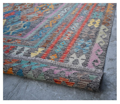 Tappeto Kilim Kaudani Afghan fatto a mano multicolore 390x310cm