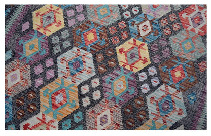 Tappeto Kilim Kaudani Afghan fatto a mano multicolore 398x315cm