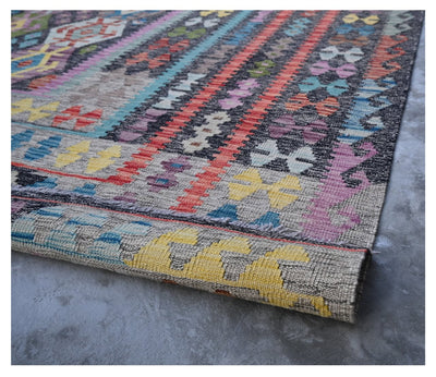 Tappeto Kilim Kaudani Afghan fatto a mano multicolore 388x317cm - CarpetLiving