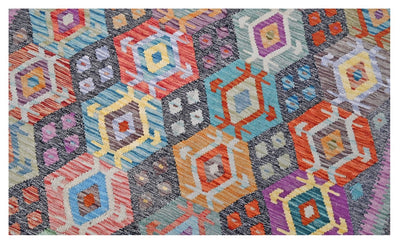 Tappeto Kilim Kaudani Afghan fatto a mano multicolore 395x310cm - CarpetLiving