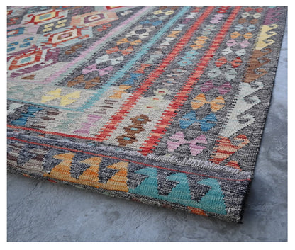 Tappeto Kilim Kaudani Afghan fatto a mano multicolore 399x313cm
