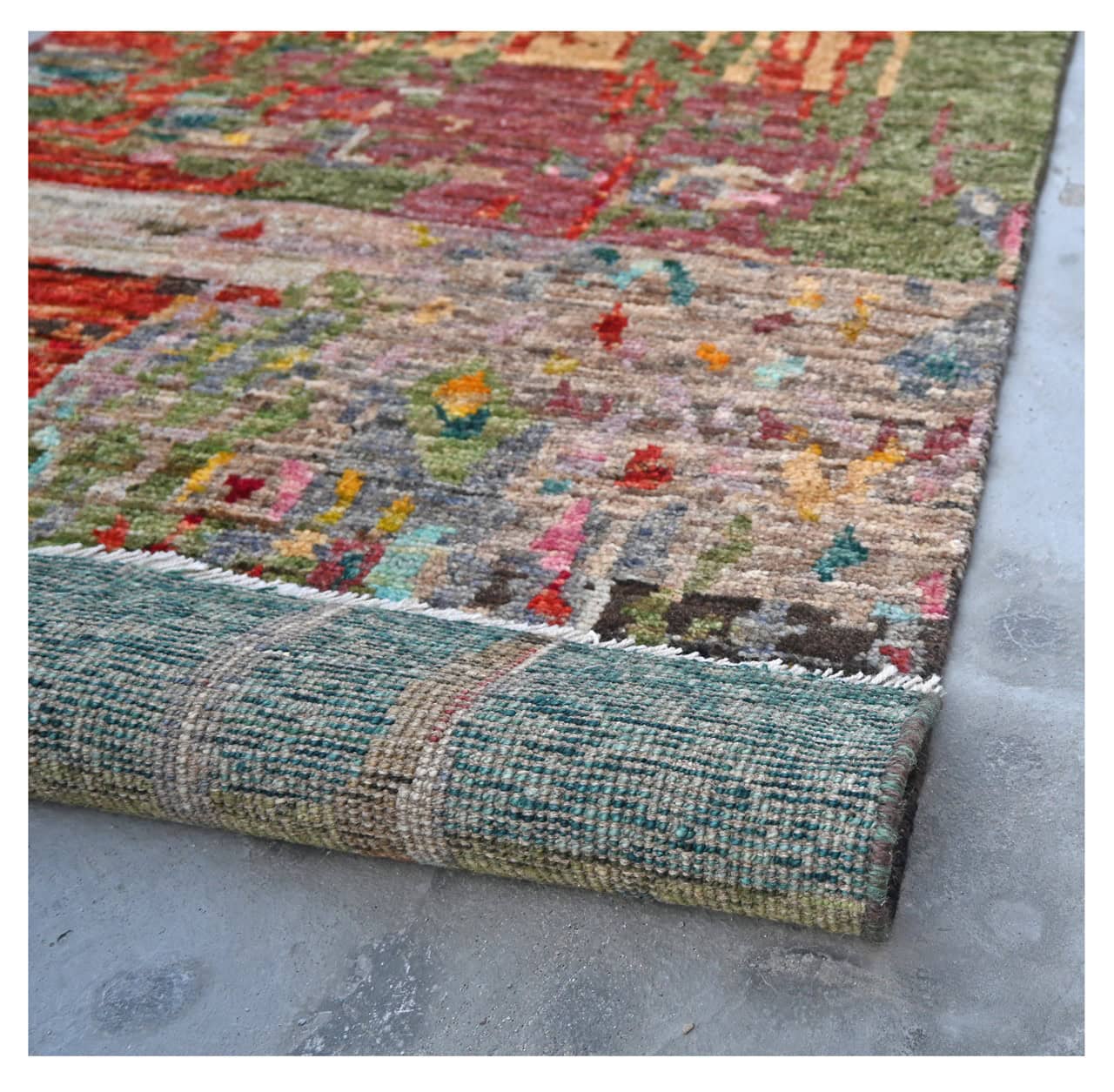 Taimany - Multicolor Tribal Wool Rug - Hand-Knotted 199x84cm