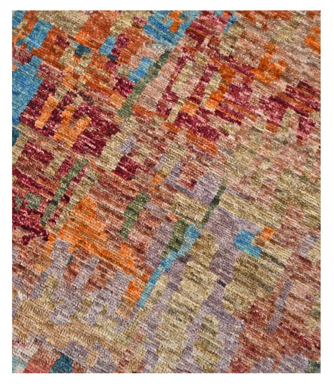 Taimany - Multicolor Tribal Wool Rug - Hand-Knotted 245x84cm