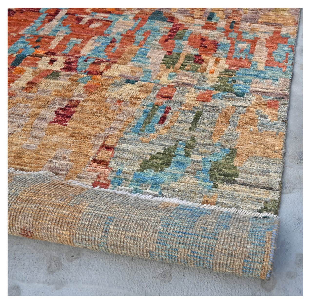 Taimany - Multicolor Tribal Wool Rug - Hand-Knotted 245x84cm