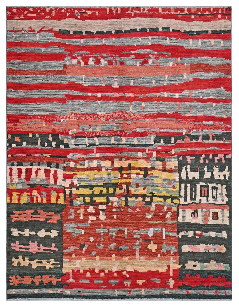 Taimany - Multicolor Tribal Wool Rug - Hand-Knotted 289x220cm