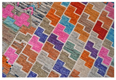 Taimany - Tappeto Tribale in Lana Multicolore - Fatto a Mano 293x211cm - CarpetLiving