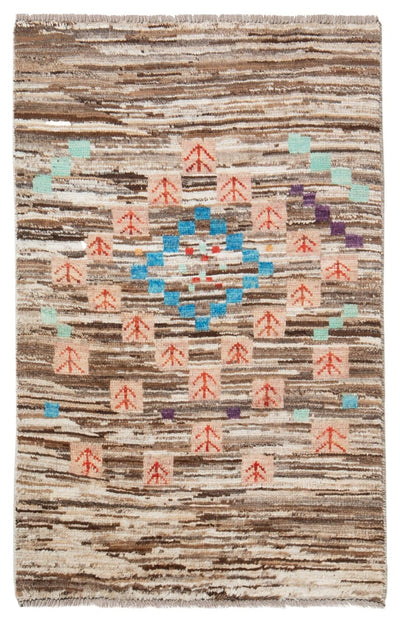 Taimany - Tappeto Tribale in Lana Multicolore - Fatto a Mano 117x72cm - CarpetLiving