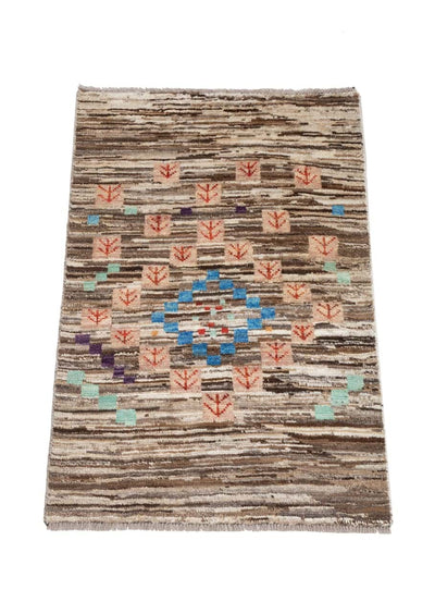 Taimany - Tappeto Tribale in Lana Multicolore - Fatto a Mano 117x72cm - CarpetLiving