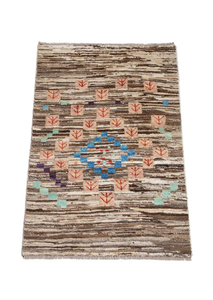 Taimany - Multicolor Tribal Wool Rug - Hand-Knotted 117x72cm