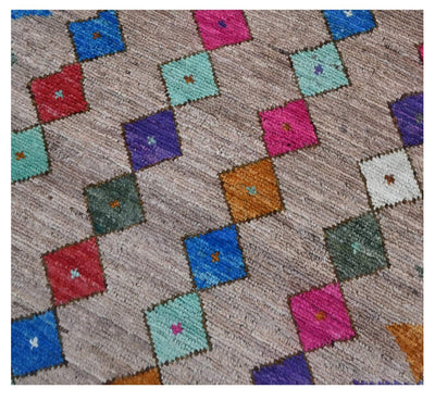 Taimany - Tappeto Tribale in Lana Multicolore - Fatto a Mano 114x80cm - CarpetLiving